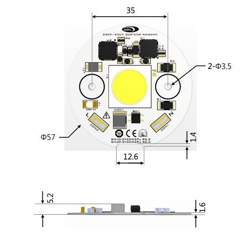 Модуль Seoul Semiconductor Acrich AC Zhaga 220V 1483787625 фото